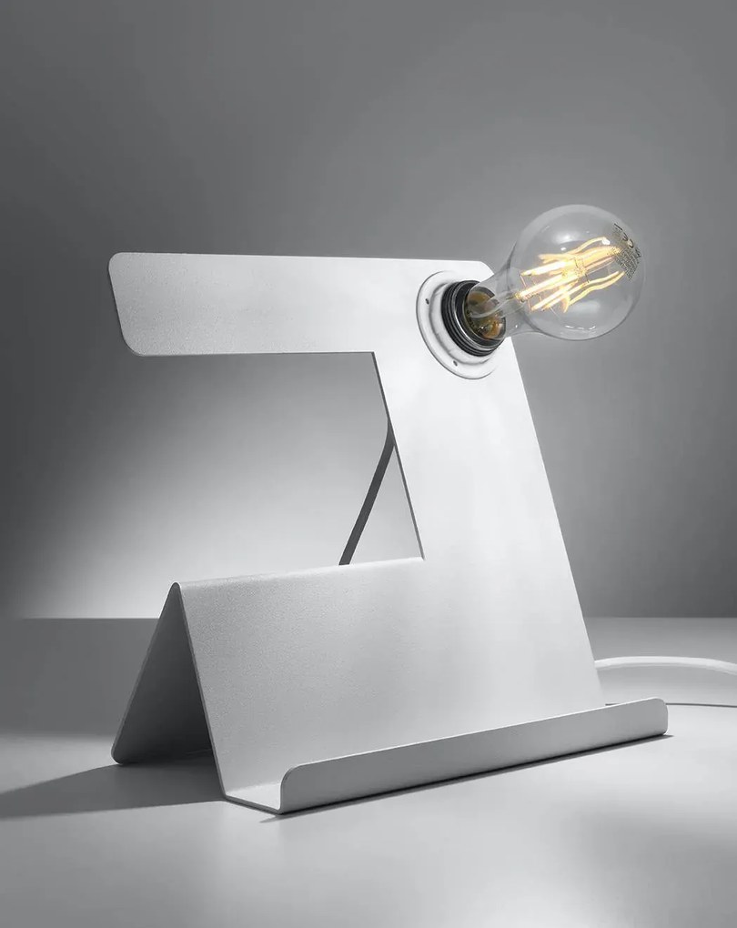 Lampa biurkowa INCLINE biała ze stojakiem SOLLUX  LIGHTING