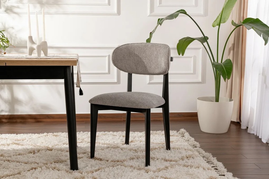 Zestaw krzeseł do jadalni Lionte Grey and Black, 2szt.