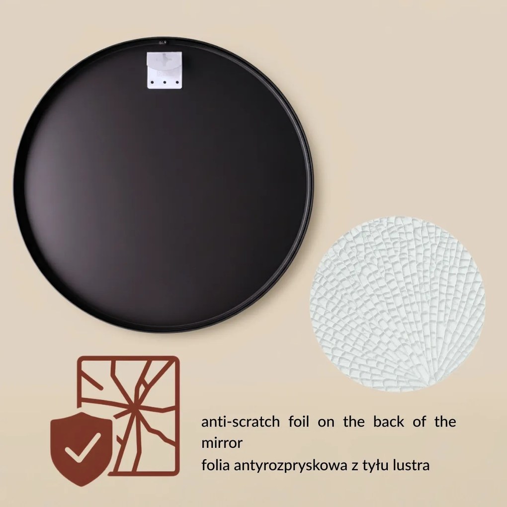 Okrągłe lustro ścienne LØOP, Ø 60 cm