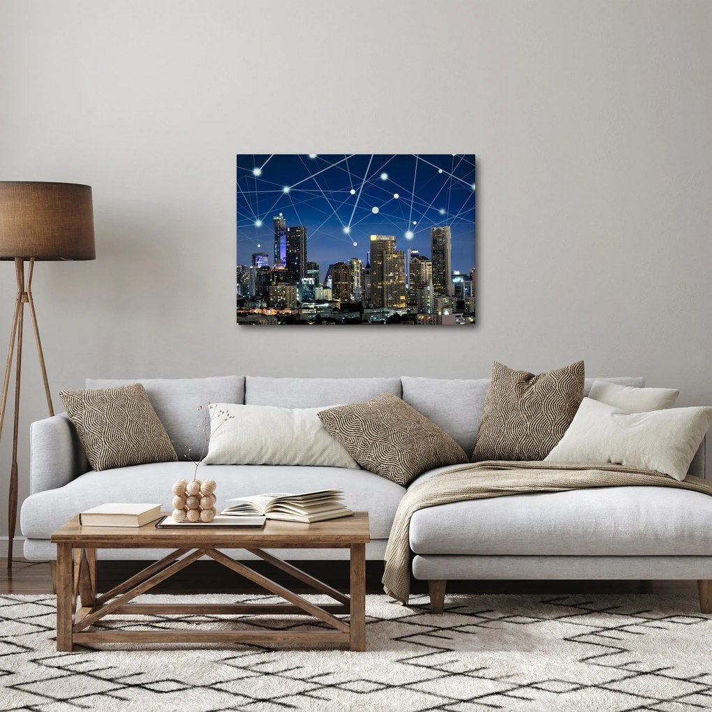 Obraz - Wielkie miasto nocą (70x50 cm)