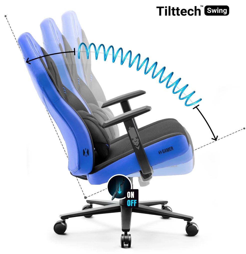 Fotel gamingowy Diablo X-Gamer 2.0 Normal Size, Cool Water