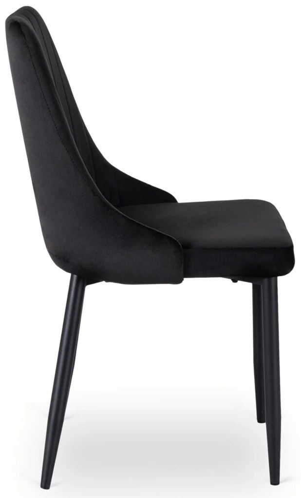 Zestaw Stół Okrągły Rozkładany HARRY 102-142 cm Dąb Artisan/Czarny i 4 Krzesła Tapicerowane BARI Czarne Nowoczesne