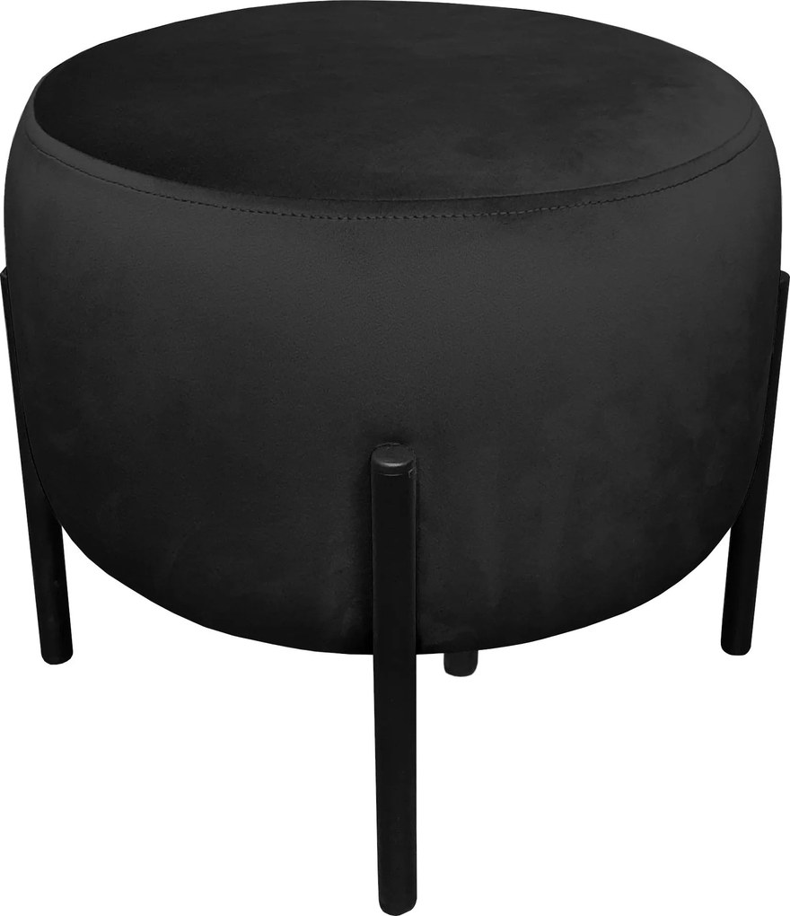 Pufa OLA loft ławka podnóżek metal : Kolor Stelaża - Czarny , Kolor tkaniny - VELVET - MG19, Typ tkaniny - Velvet