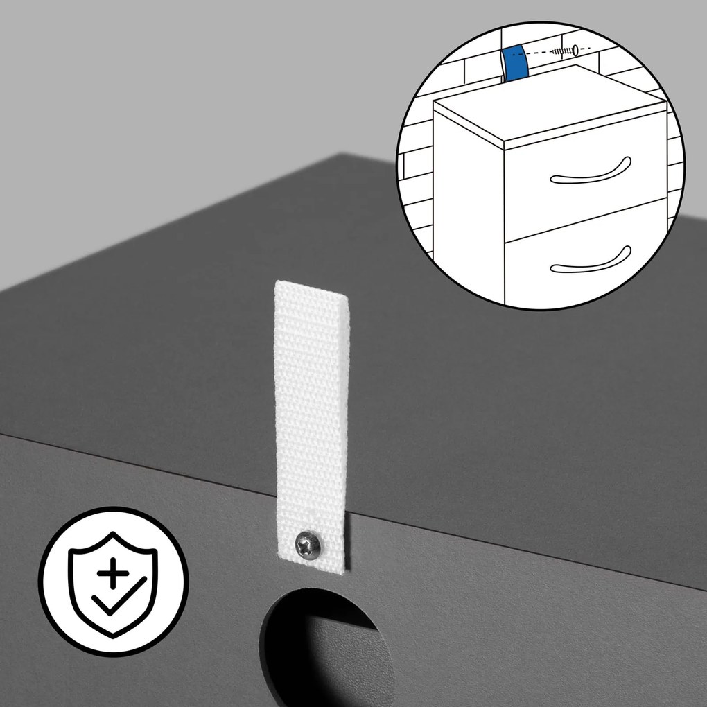 Szafka nocna ELOISE z podświetleniem, 54x39x28cm, antracytowa Casaria