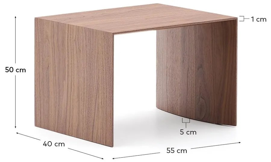 Stolik w dekorze orzecha 40x55 cm Litto – Kave Home