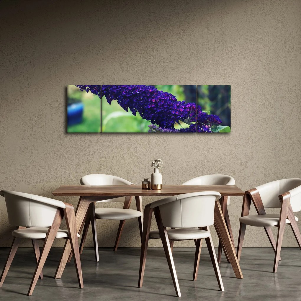 Obraz niebieskiego kwiatu (170x50 cm)