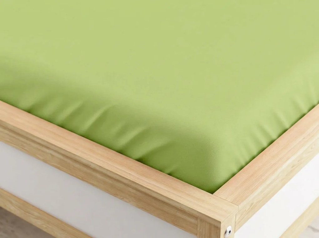 PrzytulneMieszkanie.pl Prześcieradło z gumką z mikrofibry pistacjowe 90 x 200 cm