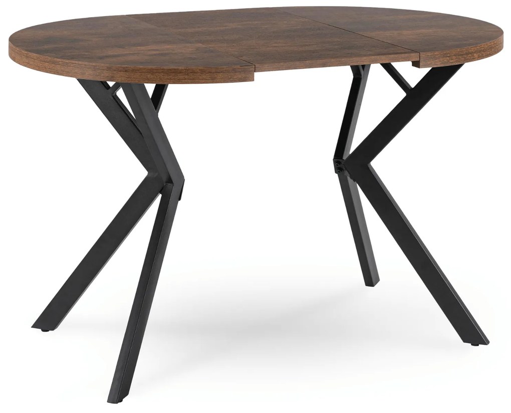 Stół Okrągły Rozkładany DORIAN 80-160 cm Dąb Rustykalny/Czarny Nowoczesny Loft