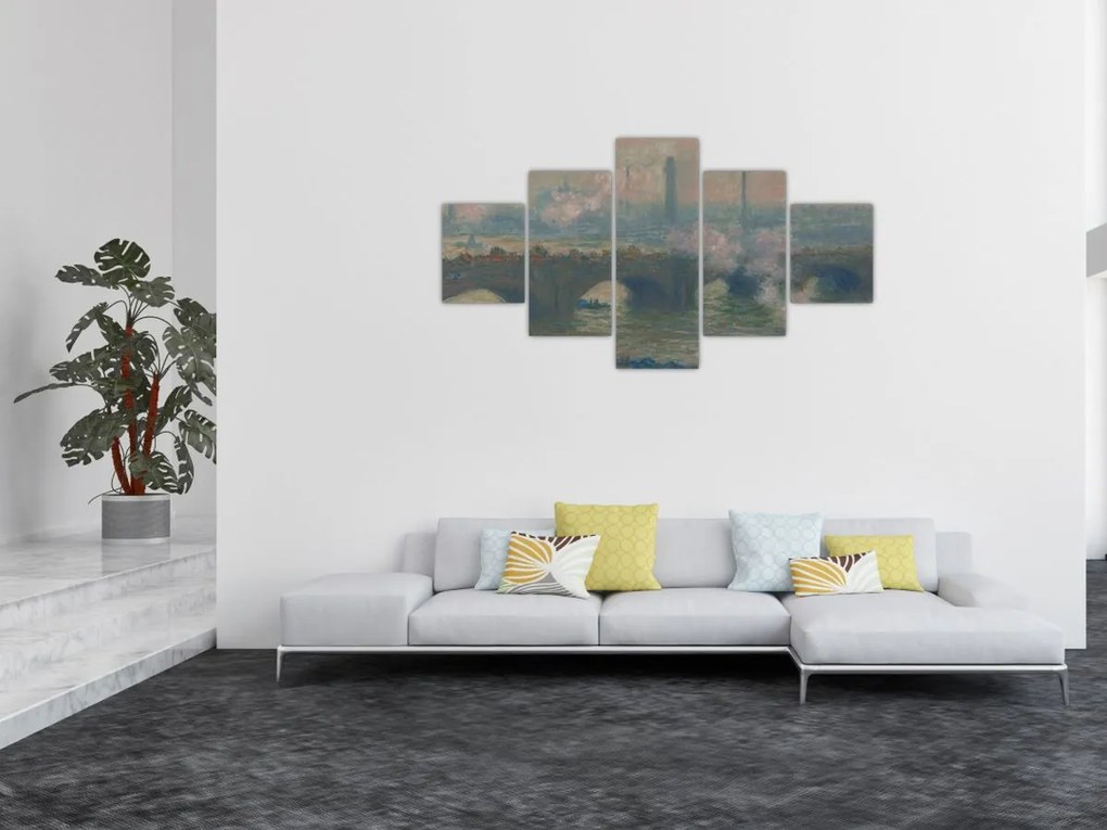 Obraz - Claude Monet, Waterloo Bridge, Gray Day, reprodukcje (125x70 cm)