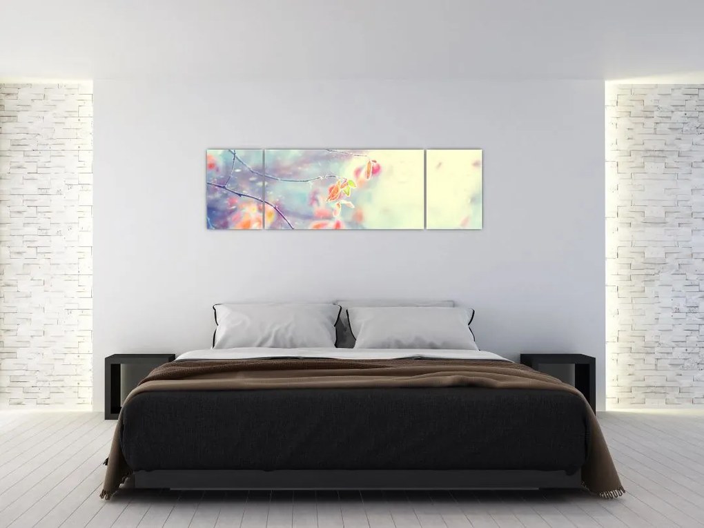 Obraz - Listki w lodzie (170x50 cm)