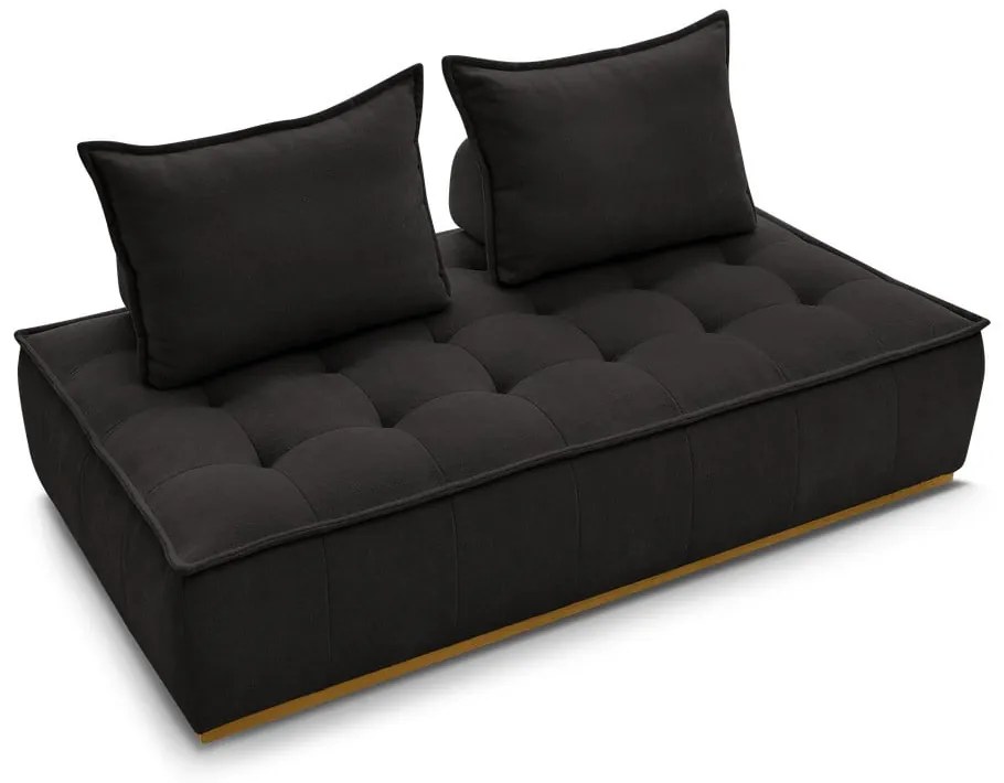 Czarna sofa z tkaniny szenilowej 175 cm Elisa – Bobochic Paris