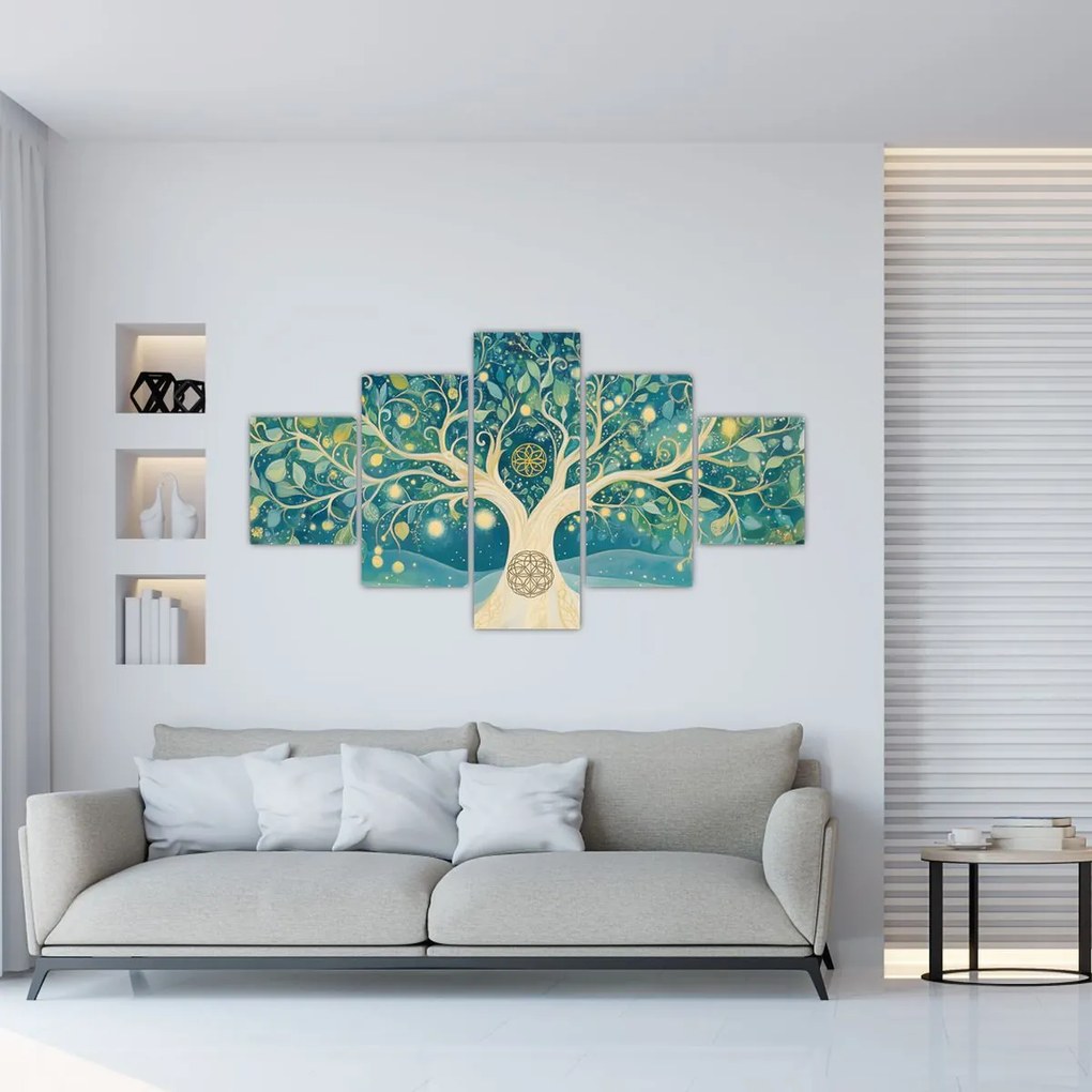 Obraz – Magiczne drzewo ze spiralami (125x70 cm)