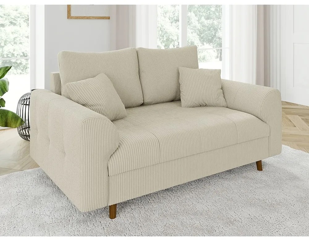 Beżowa sztruksowa sofa 150 cm Ariella – Ropez