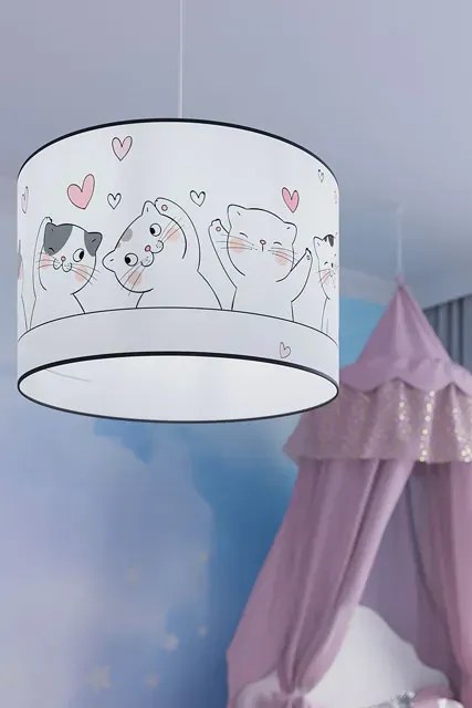 Dziecięca lampa wisząca z motywem kotków - 3X grafit połysk A584 L1-R03