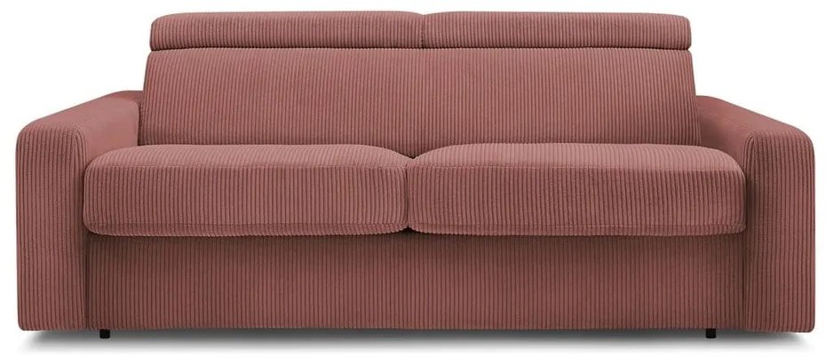 Różowa sztruksowa rozkładana sofa 195 cm Monaco – Bobochic Paris