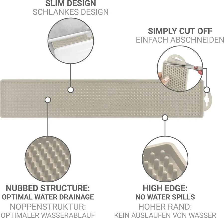 Beżowa plastikowa podkładka do naczyń 42x8 cm Slim – Wenko