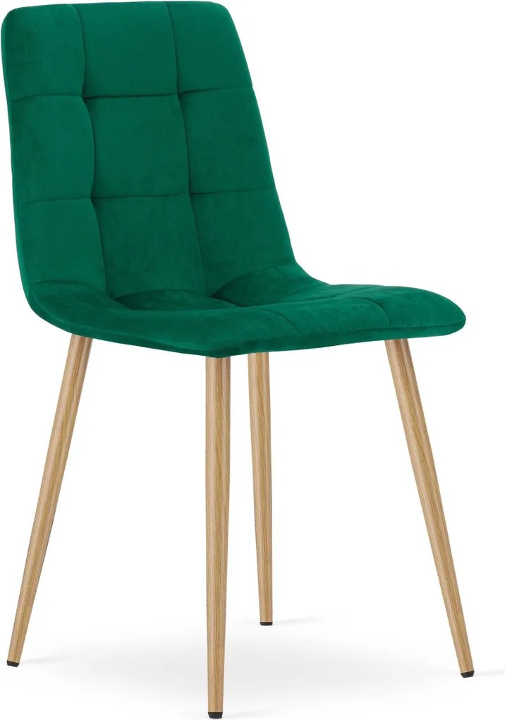 Zielone aksamitowe krzesło KARA