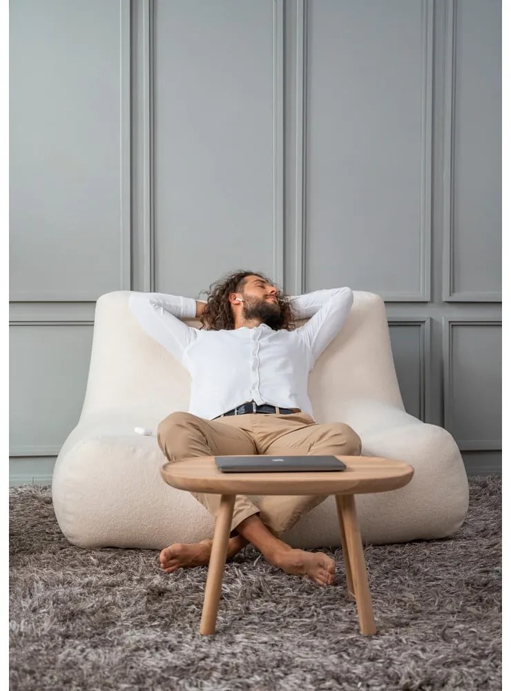 Brązowy worek do siedzenia z materiału bouclé Sofa Tube – SLOWDOWN