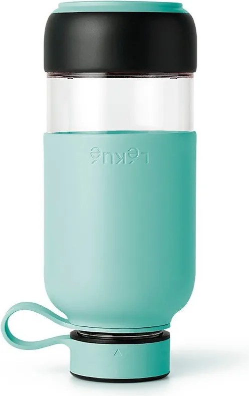Turkusowa podróżna szklana butelka 500 ml To Go – Lékué