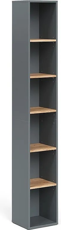 Wysoka szafka antracyt/złoty dąb 30x27.3x188.6 viktor