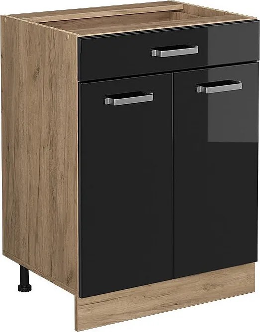 Szafka dolna do kuchni czarny wysoki połysk 60x46x81.6 r-line