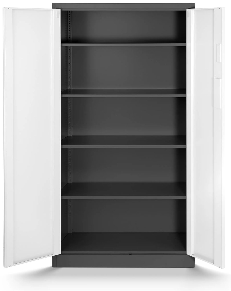 Szafa metalowa na akta z zamkiem szyfrowym antracytowo-biała, 900x1850x400 mm: DANIEL