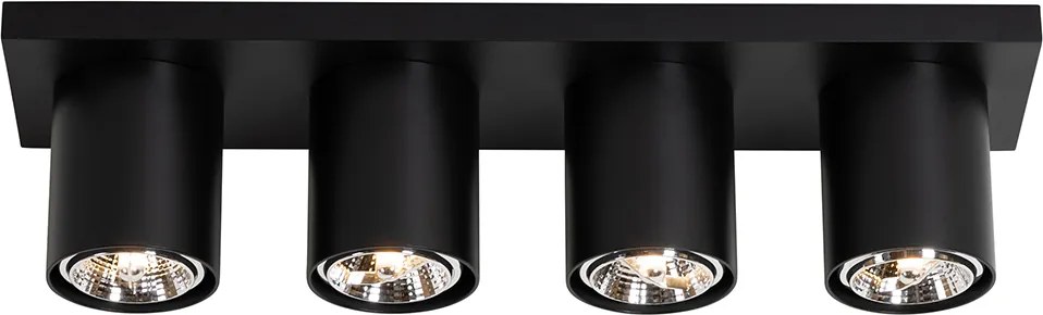 Nowoczesny plafon z reflektorami czarny 4-światła - Tubo