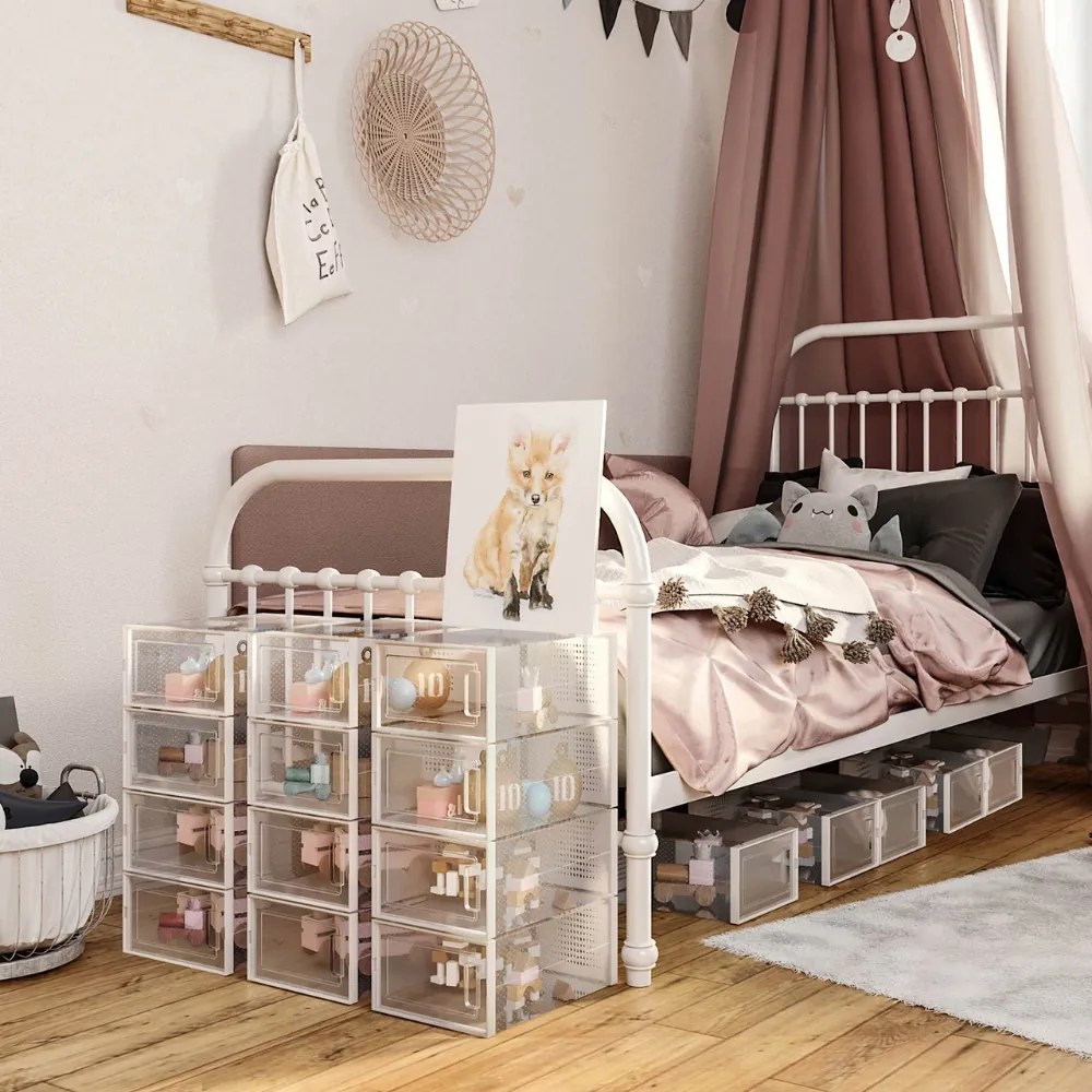 Organizer na buty MARI, 18 przegródek, przezroczysta/biała SongmicsHome