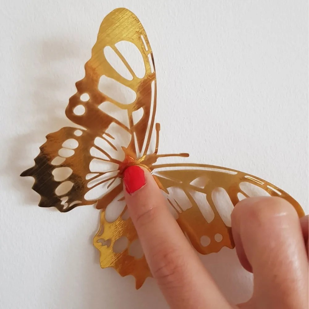 Zestaw 36 naklejek w kształcie motyli w złotej barwie Ambience Butterflies Gold