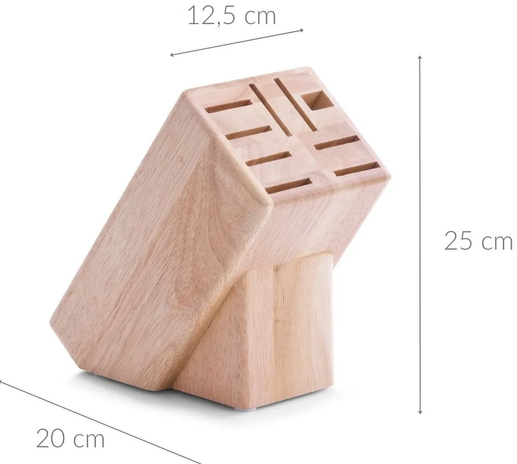 Drewniany stojak na noże, blok do noży - 25x22x13cm, ZELLER