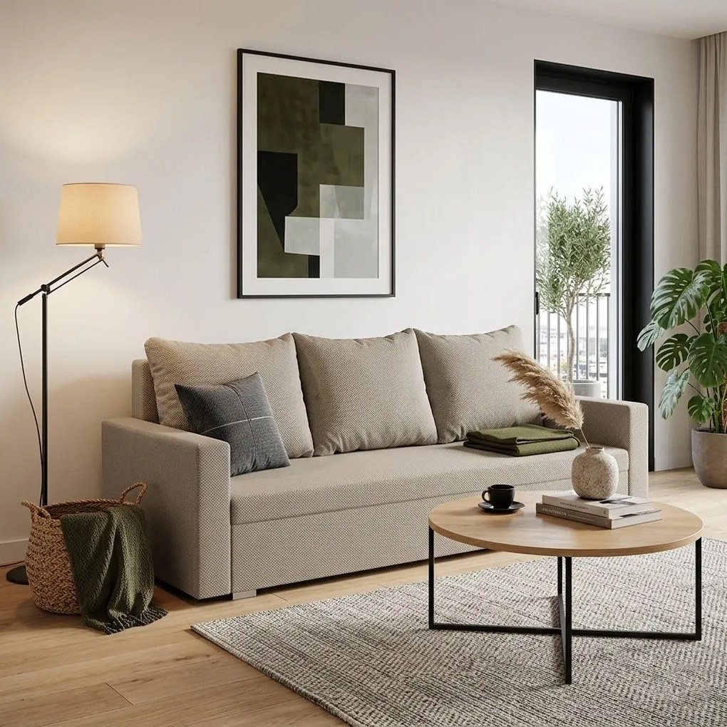 Sofa kanapa 3 os z funkcją spania DIZY Cappuccino