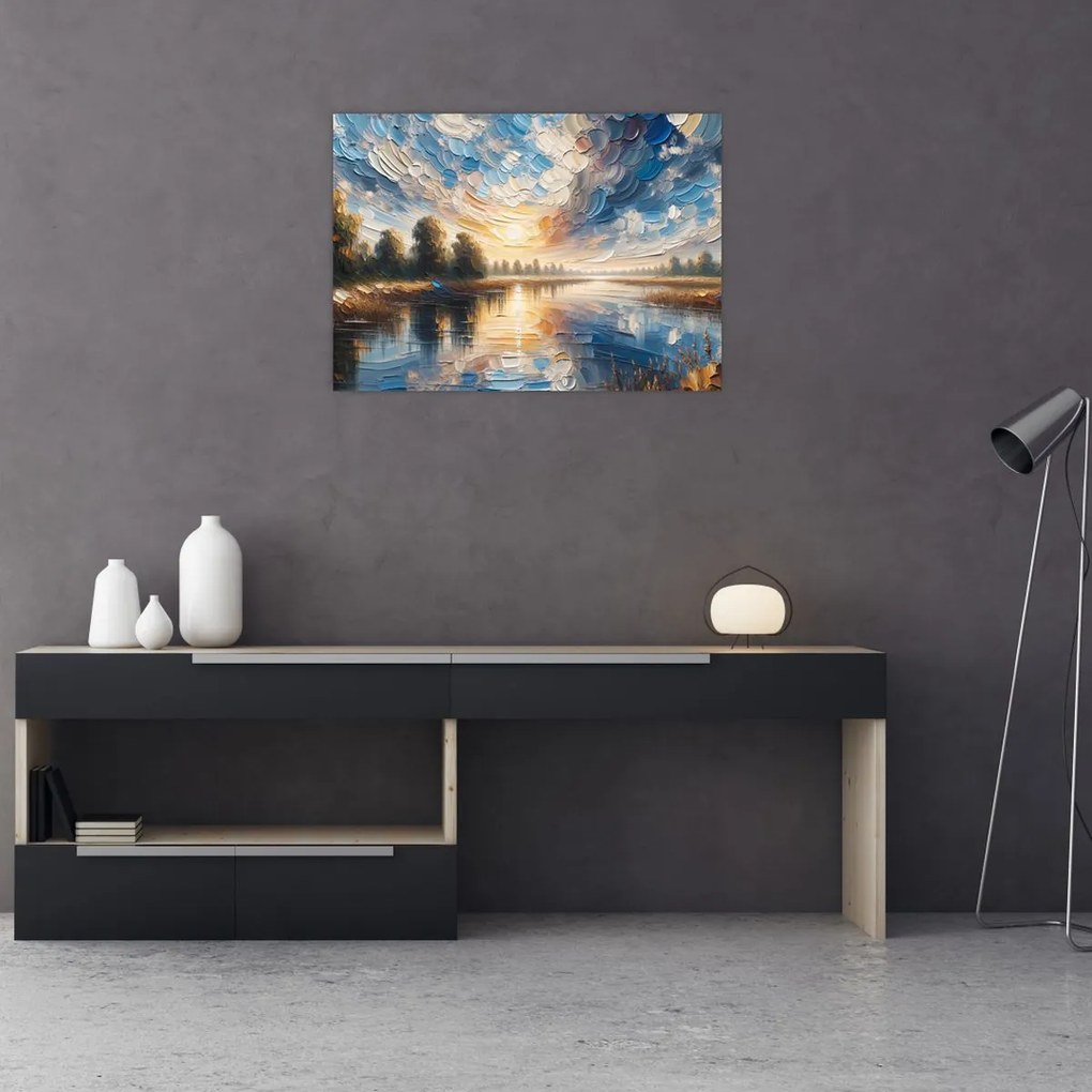 Obraz na szkle - Słońca nad wodą (70x50 cm)