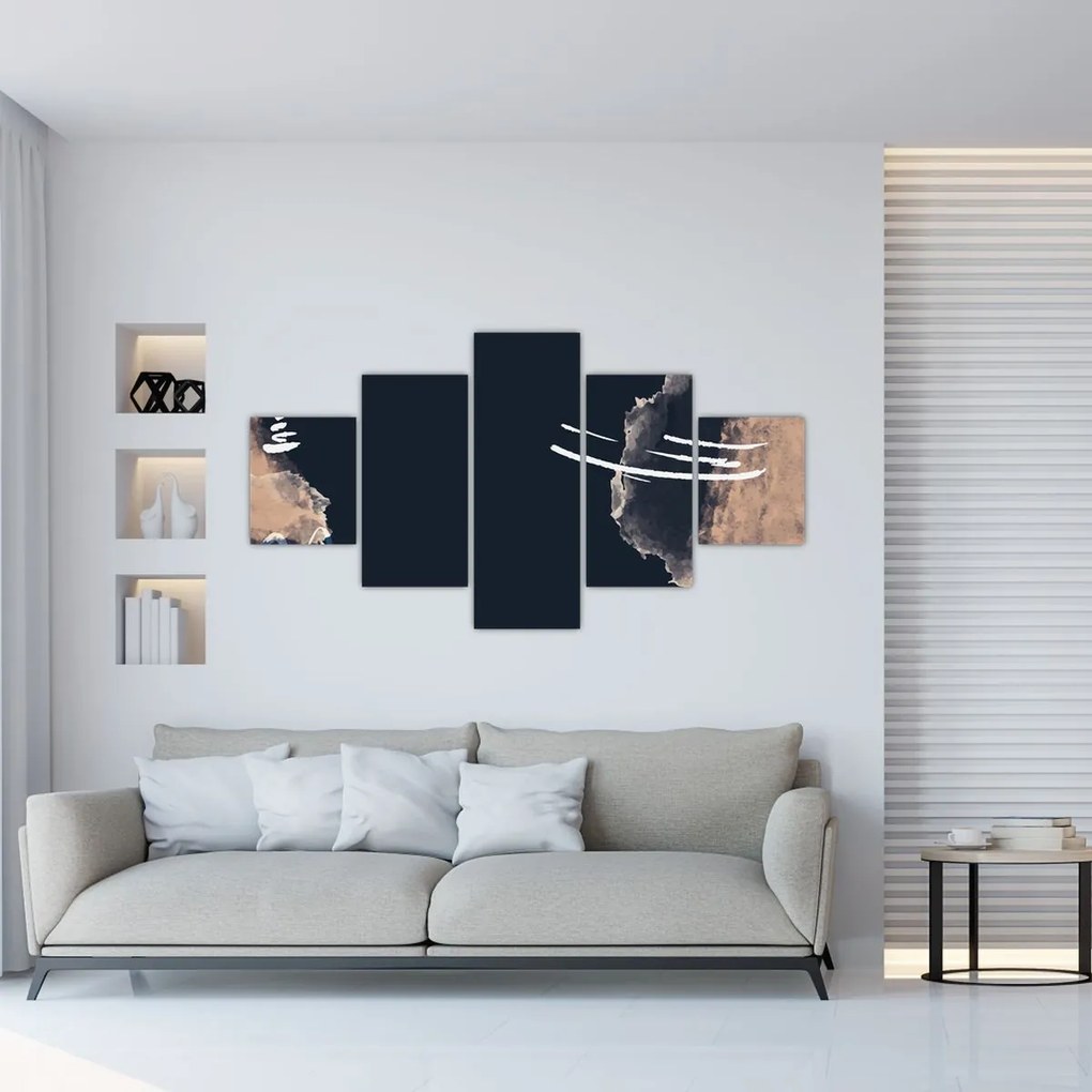Obraz - Ciemnoniebieska abstrakcja (125x70 cm)