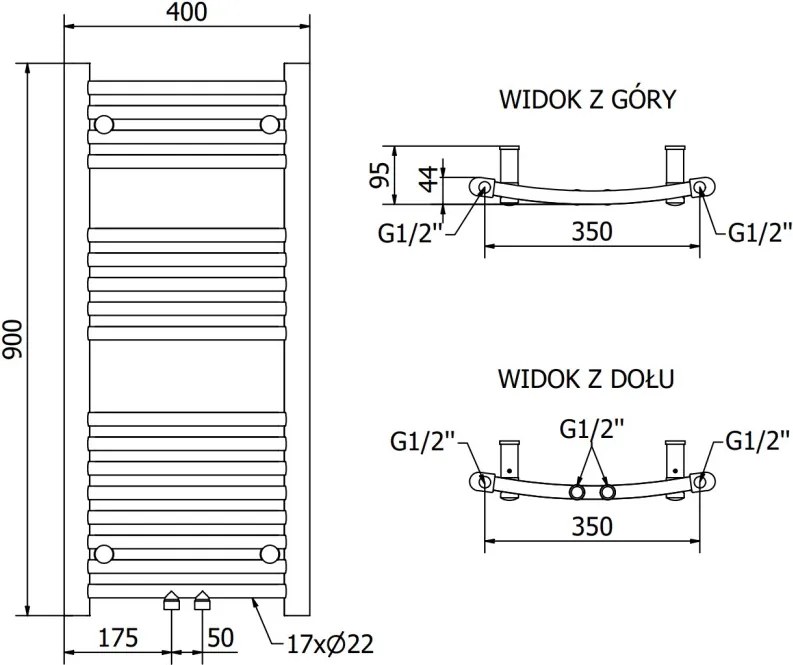 Mexen Ares grzejnik elektryczny 900 x 400 mm, 300 W, czarny - W102-0900-400-2300-70
