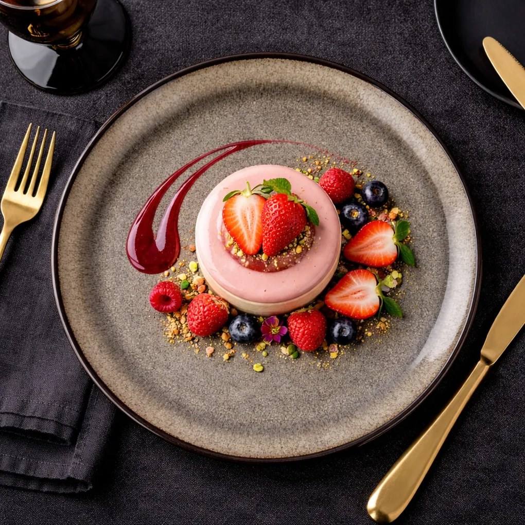 Kamionkowy talerz deserowy Moss, śr. 20 cm