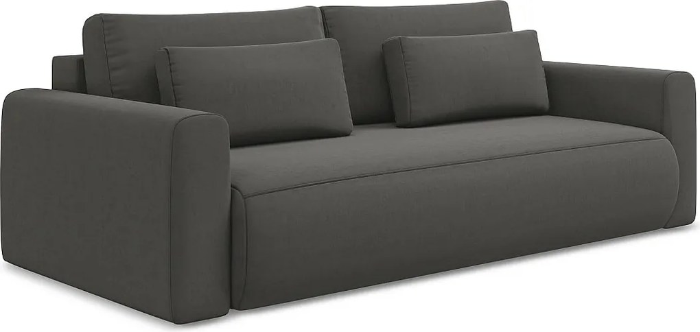 Kanapa 3-osobowa z funkcją spania - z tkaniny welwetowej - stalowy - KAPUA