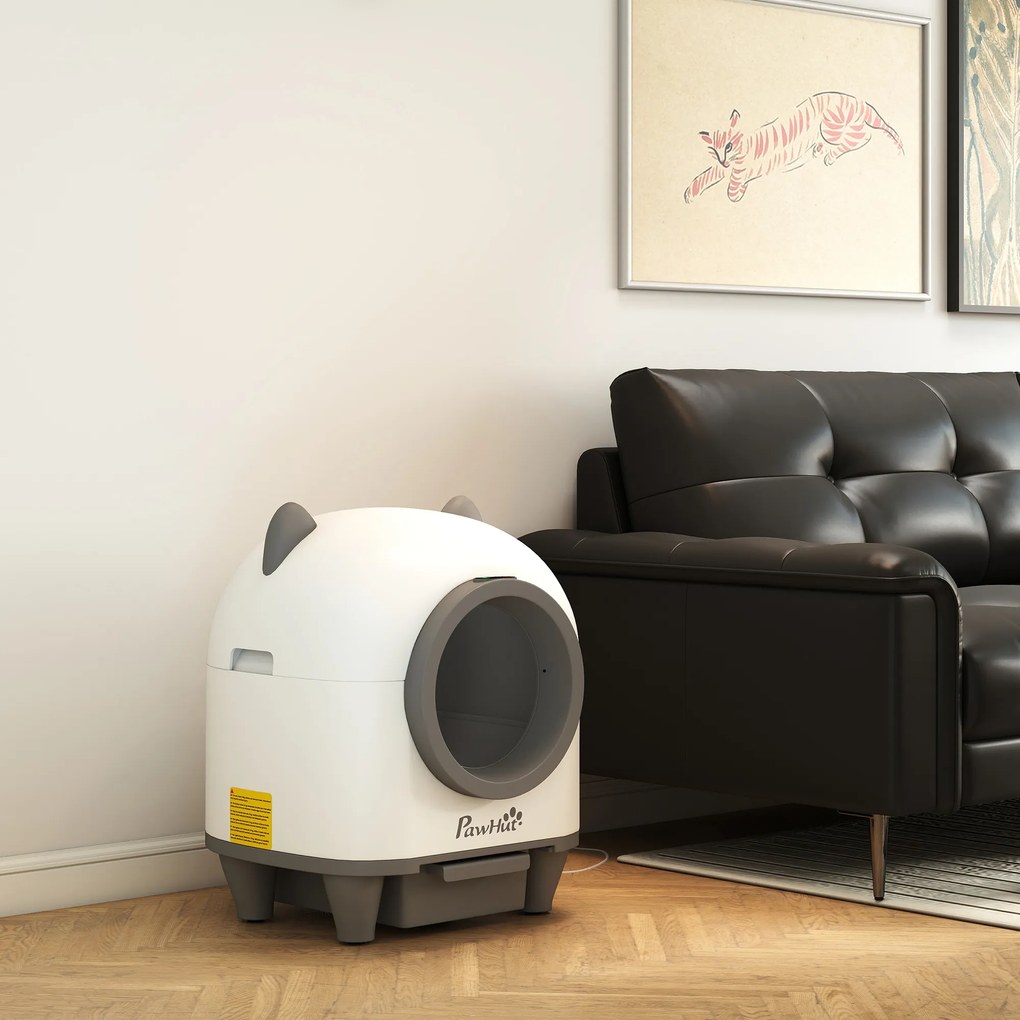 PawHut Samoczyszcząca Kuweta z Aplikacją Sterującą 80 L Usuwanie Zapachów dla Wielu Kotów