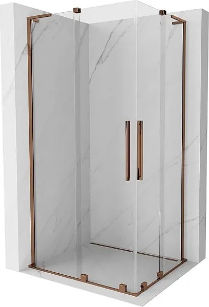 Mexen Velar L Duo kabina prysznicowa rozsuwana 100 x 90 cm, transparent, różowe złoto - 871-100-090-02-03-60