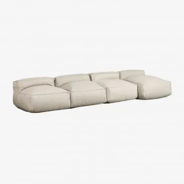 Sofa Modułowy Z Szezlongiem 4-częściowy Do Ogrodu Dojans Kremowa Semoline - Sklum