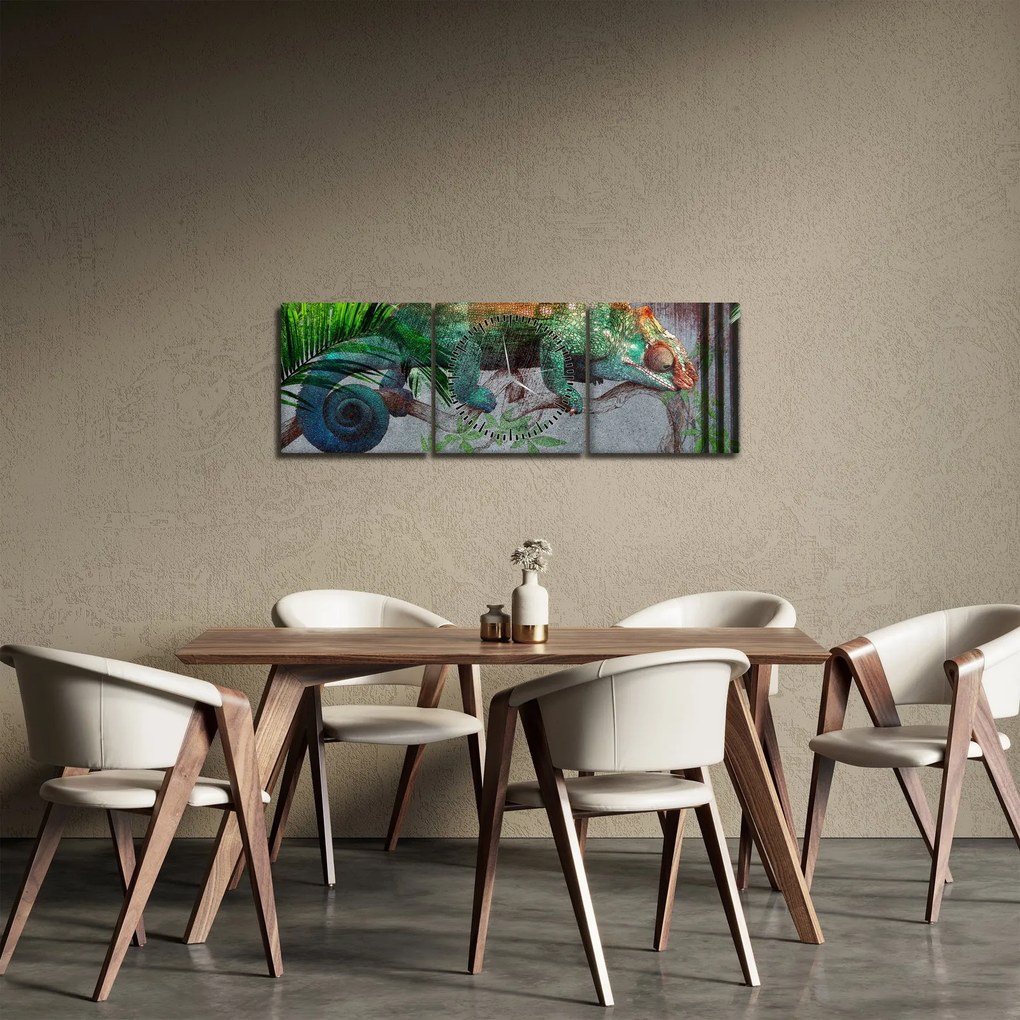 Obraz - Kameleon (z zegarem) (90x30 cm)