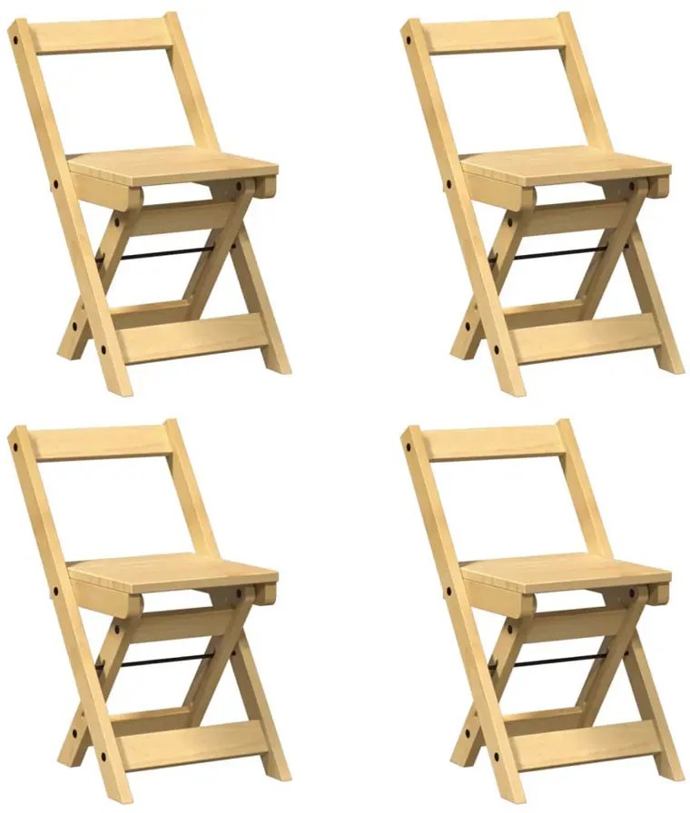Zestaw 4 składanych krzeseł miodowy brąz T5-H03