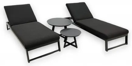 TISO + MELIA leżak LIKA-TEX® - zestaw ogrodowy aluminiowy 2+1