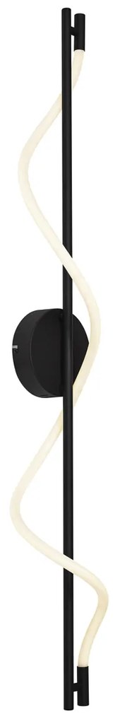 Nowoczesny kinkiet czarny z wbudowaną diodą LED z 3-stopniową regulacją - Twirl