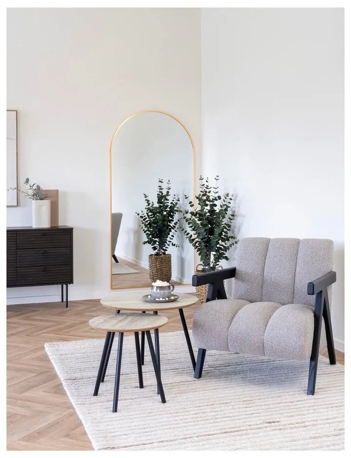 Jasnoszary fotel z materiału bouclé Florence – House Nordic