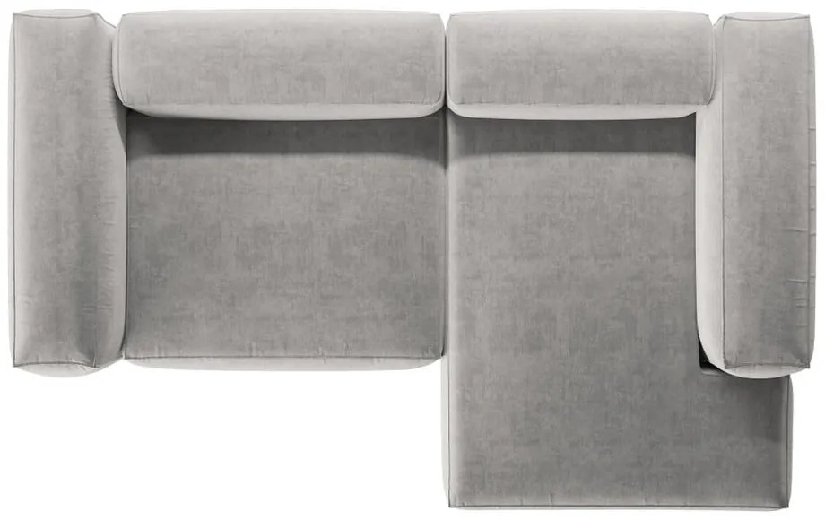 Jasnoszary narożnik (prawostronny/z szezlongiem) Bergamo – Cosmopolitan Design