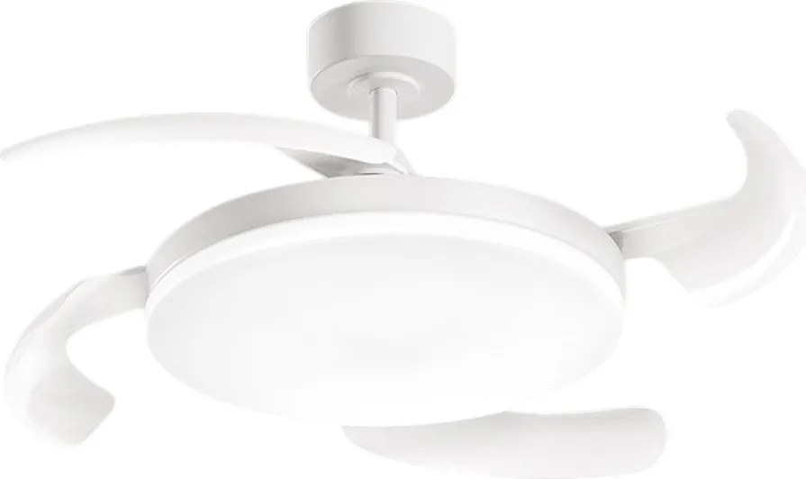 Wentylator sufitowy Perenz 7190 B CT biały z oświetleniem – Ø 106 cm, 4 łopatki, 6 prędkości, silnik prądu stałego 35 W, cichy