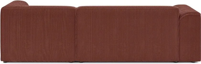 Sztruksowy narożnik (prawostronny/z szezlongiem) w kolorze terakoty Merid – Ropez