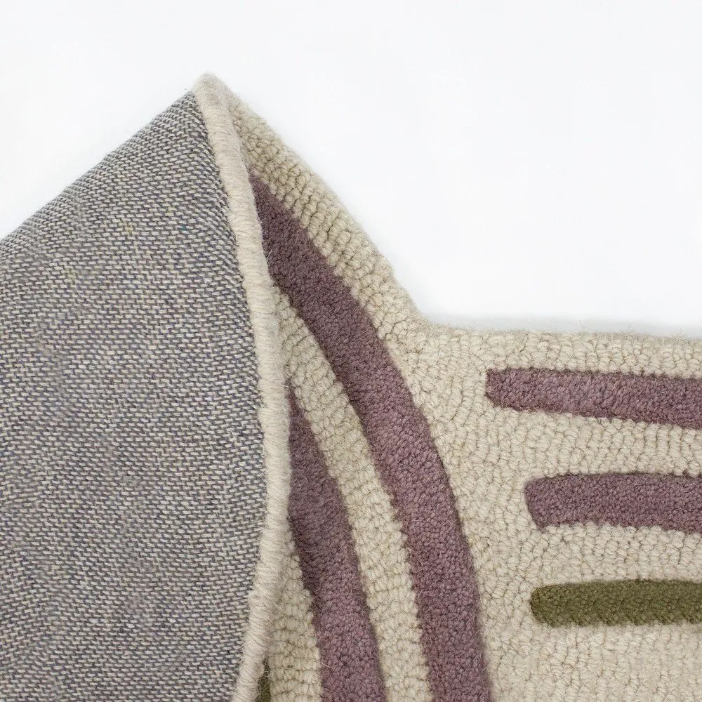 Zielony wełniany dywan tkany ręcznie 140x200 cm Spiral Shaped – Flair Rugs