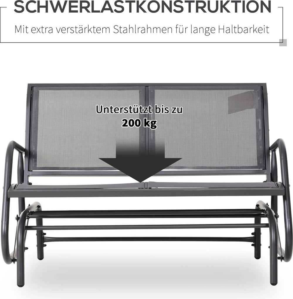 Outsunny ławka bujana huśtawka ogrodowa ławka ogrodowa krzesło bujane ławka parkowa czarna