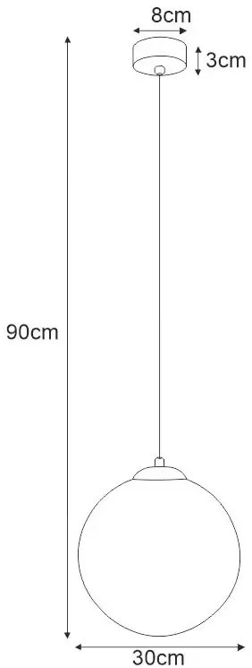 Lampa wisząca ze szklanym kloszem 30 cm - 5X S845 K0-N18